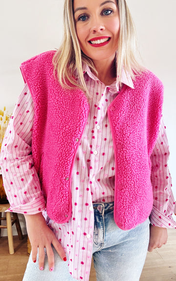 GILET SHERPA MILA ROSE